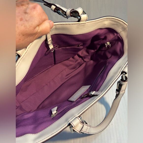Coach Vintage Optic Signature Purple Suede Tote Bag - Picture 10 of 16